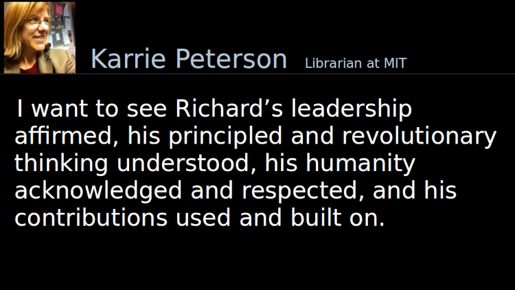 Quoting Karrie Peterson (2): I want to see Richard’s leadership
affirmed, his principled and revolutionary thinking understood, his humanity acknowledged and respected, and his contributions used and built on.